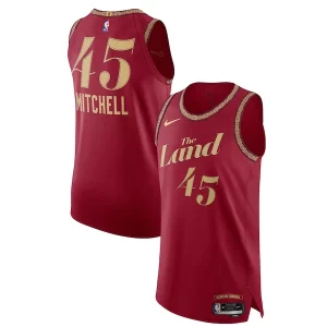 Chulo Increíble Original Nike Donovan Mitchell Cleveland Cavaliers Authentic Jersey City Edition Wine
