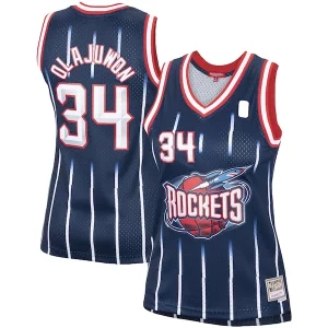 Maravilloso Comodo Hakeem Olajuwon Houston Rockets Women's Hardwood Classics Swingman Jersey Navy/Red