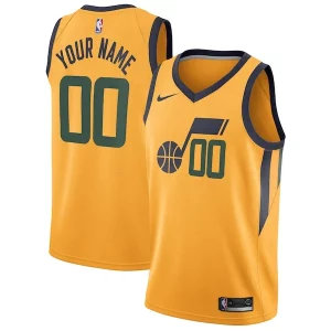 Único Versátil Utah Jazz Nike Swingman Custom Jersey Statement Edition Gold