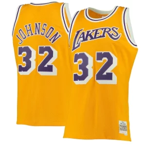 Estupendo Magic Johnson Los Angeles Lakers 1984/85 Hardwood Classics Swingman Jersey Gold/Purple