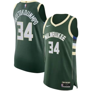 Único Encantador Sofisticado Giannis Antetokounmpo Milwaukee Bucks Nike Authentic Jersey Association Edition Hunter Green