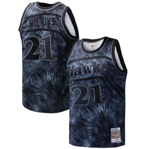 Robusto Hermoso Dominique Wilkins Atlanta Hawks Hardwood Classics 1986/87 Tie Dye Swingman Jersey Black