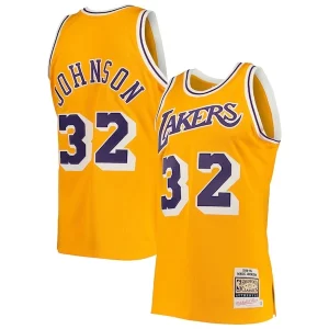 Maravilloso Chulo Magic Johnson Los Angeles Lakers 1984/85 Hardwood Classics Authentic Jersey Gold/Purple