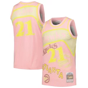 Magnífico Dominique Wilkins Atlanta Hawks 1986/87 Swingman Sidewalk Sketch Jersey Pink