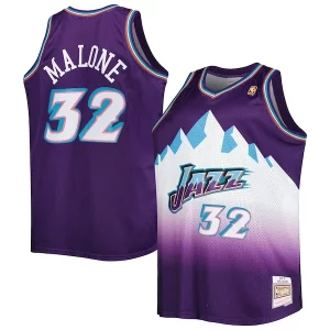 Comodo Lujoso Moderno Karl Malone Utah Jazz Big & Tall Hardwood Classics 1996/97 Swingman Jersey Purple/White
