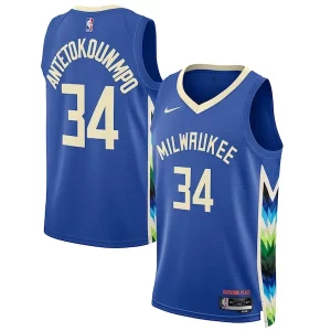 Versátil Original Giannis Antetokounmpo Milwaukee Bucks Nike Unisex 2022/23 Swingman Jersey City Edition Royal
