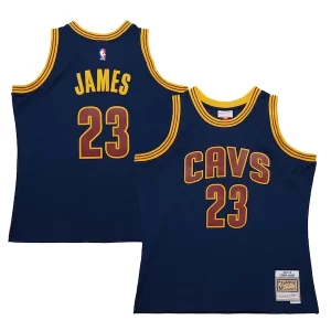 Perfecto Lujoso LeBron James Cleveland Cavaliers 2015/16 Hardwood Classics Swingman Jersey Navy