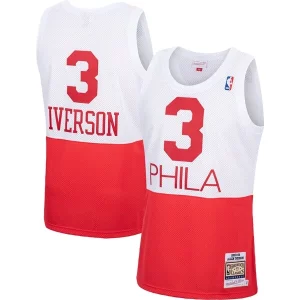 Perfecto Allen Iverson Philadelphia 76ers 2003/04 Hardwood Classics Authentic Jersey White/Black/Red