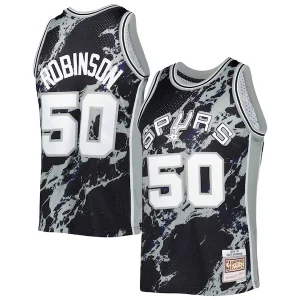 Único Moderno David Robinson San Antonio Spurs 1998/99 Hardwood Classics Marble Swingman Jersey Black