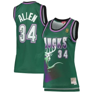 Cool Resistente Duradero Ray Allen Milwaukee Bucks Women's 1996/97 Hardwood Classics Swingman Jersey Green