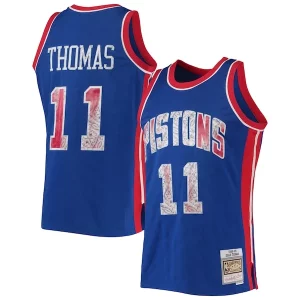 Comodo Clásico Isiah Thomas Detroit Pistons 1988/89 Hardwood Classics NBA 75th Anniversary Diamond Swingman Jersey Blue