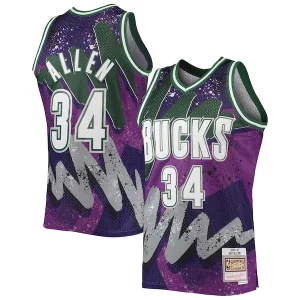 Resistente Moderno Lujoso Ray Allen Milwaukee Bucks Hardwood Classics 2000/01 Hyper Hoops Swingman Jersey Purple