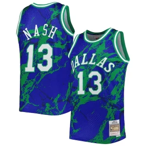 Comodo Ideal Steve Nash Dallas Mavericks 1998/99 Hardwood Classics Marble Swingman Jersey Blue