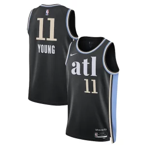 Increíble Magnífico Trae Young Atlanta Hawks Nike Unisex 2023/24 Swingman Jersey Black City Edition
