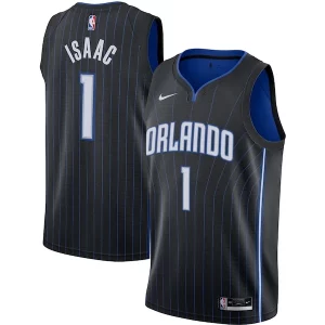 Lujoso Increíble Delicioso Jonathan Isaac Orlando Magic Nike Swingman Jersey Black Icon Edition