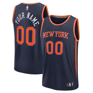 Chulo Exquisito Ideal New York Knicks Custom Fast Break Jersey Navy Statement Edition