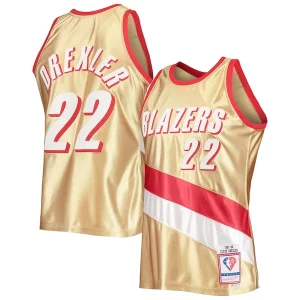 Bonito Clyde Drexler Portland Trail Blazers 75th Anniversary 1991/92 Hardwood Classics Swingman Jersey Gold
