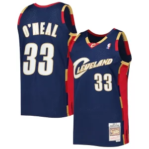 Maravilloso Fácil de llevar Shaquille O'Neal Cleveland Cavaliers Hardwood Classics 2009/10 Jersey Navy
