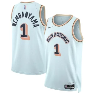 Perfecto Magnífico Fácil de llevar Victor Wembanyama San Antonio Spurs Nike Unisex 2024/25 Swingman Player Jersey City Edition Light Blue