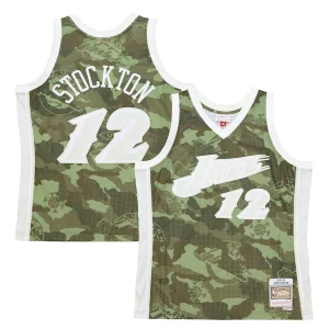 Perfecto Elegante Moderno John Stockton Utah Jazz Hardwood Classics 1998/99 Ghost Green Swingman Jersey Camo