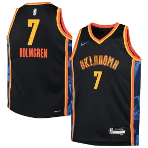 Magnífico Chet Holmgren Oklahoma City Thunder Nike Youth 2024/25 Swingman Player Jersey City Edition Black