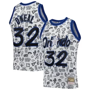 Robusto Fantástico Perfecto Shaquille O'Neal Orlando Magic 1994/95 Hardwood Classics Doodle Swingman Player Jersey White