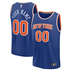 Versátil New York Knicks Custom Fast Break Jersey Blue Icon Edition