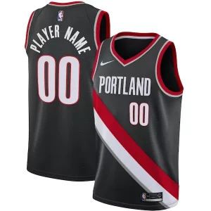 Único Práctico Portland Trail Blazers Nike Swingman Custom Jersey Black Icon Edition