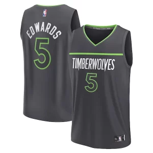 Elegante Anthony Edwards Minnesota Timberwolves Youth Fast Break Replica Player Jersey Statement Edition Anthracite