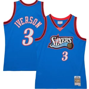 Fácil de llevar Lujoso Allen Iverson Philadelphia 76ers Hardwood Classics 1997/98 Tropical Swingman Jersey Royal