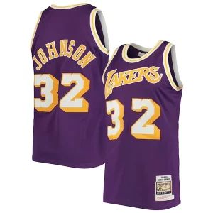 Cool Bonito Maravilloso Magic Johnson Los Angeles Lakers 1984/85 Hardwood Classics Authentic Jersey Purple/Gold
