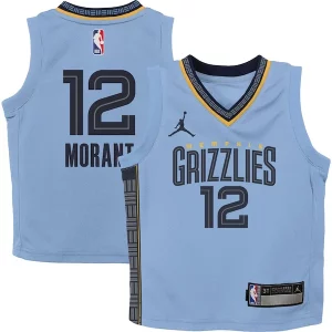 Genial Perfecto Ja Morant Memphis Grizzlies Jordan Brand Preschool 2022/23 Statement Edition Jersey Light Blue