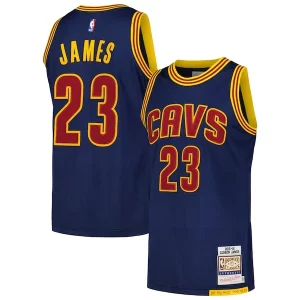 Cool LeBron James Cleveland Cavaliers 2015/16 Hardwood Classics Authentic Jersey Navy