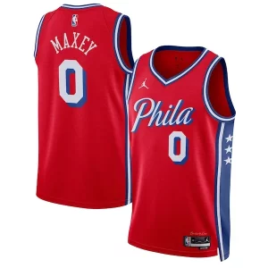Original Tyrese Maxey Philadelphia 76ers Jordan Brand Unisex Swingman Jersey Statement Edition Red