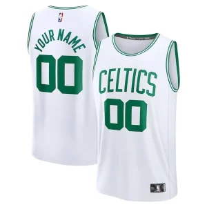 Elegante Clásico Práctico Boston Celtics Fast Break Custom Jersey Association Edition White/Kelly Green/Black