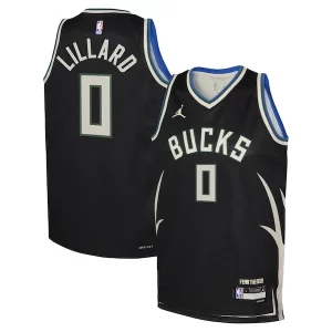 Encantador Robusto Damian Lillard Milwaukee Bucks Jordan Brand Youth Swingman Jersey Statement Edition Black