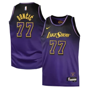 Lujoso Moderno Luka Dončić Los Angeles Lakers Nike City Edition Swingman Jersey 2024 Purple