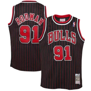 Genial Dennis Rodman Chicago Bulls Youth 1995/96 Hardwood Classics Swingman Jersey Black