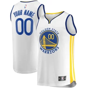 Genial Moderno Golden State Warriors Fast Break Custom Replica Jersey White Association Edition/Royal