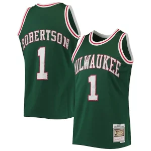 Bonito Cool Oscar Robertson Milwaukee Bucks 1996/97 Hardwood Classics NBA 75th Anniversary Diamond Swingman Jersey Green