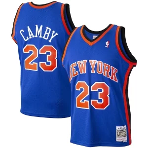 Práctico Único Moderno Marcus Camby New York Knicks 1998/99 Hardwood Classics Swingman Jersey Blue