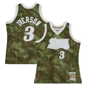 Hermoso Allen Iverson Philadelphia 76ers Hardwood Classics 1997/98 Ghost Green Swingman Jersey Camo