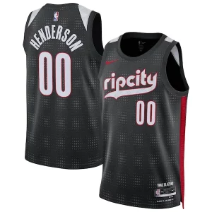 Delicioso Único Scoot Henderson Portland Trail Blazers Nike Unisex 2024/25 Swingman Player Jersey City Edition Black