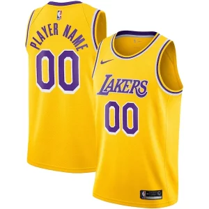 Fantástico Los Angeles Lakers Nike 2020/21 Swingman Custom Jersey Icon Edition Gold