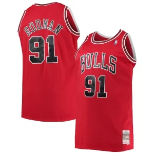 Chulo Dennis Rodman Chicago Bulls 1997/98 Big & Tall Hardwood Classics Swingman Jersey Red