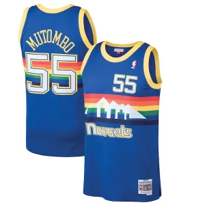 Moderno Dikembe Mutombo Denver Nuggets 1991/92 Hardwood Classics Swingman Jersey Blue