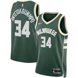 Moderno Giannis Antetokounmpo Milwaukee Bucks Nike Unisex Swingman Jersey Icon Edition Hunter Green/White